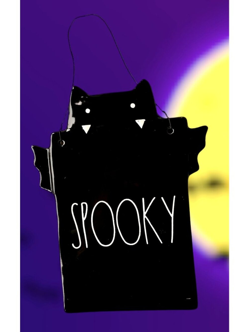New Rae Dunn Halloween Spooky Bat Wall Plaque Hanging Fall October 2021 Trick